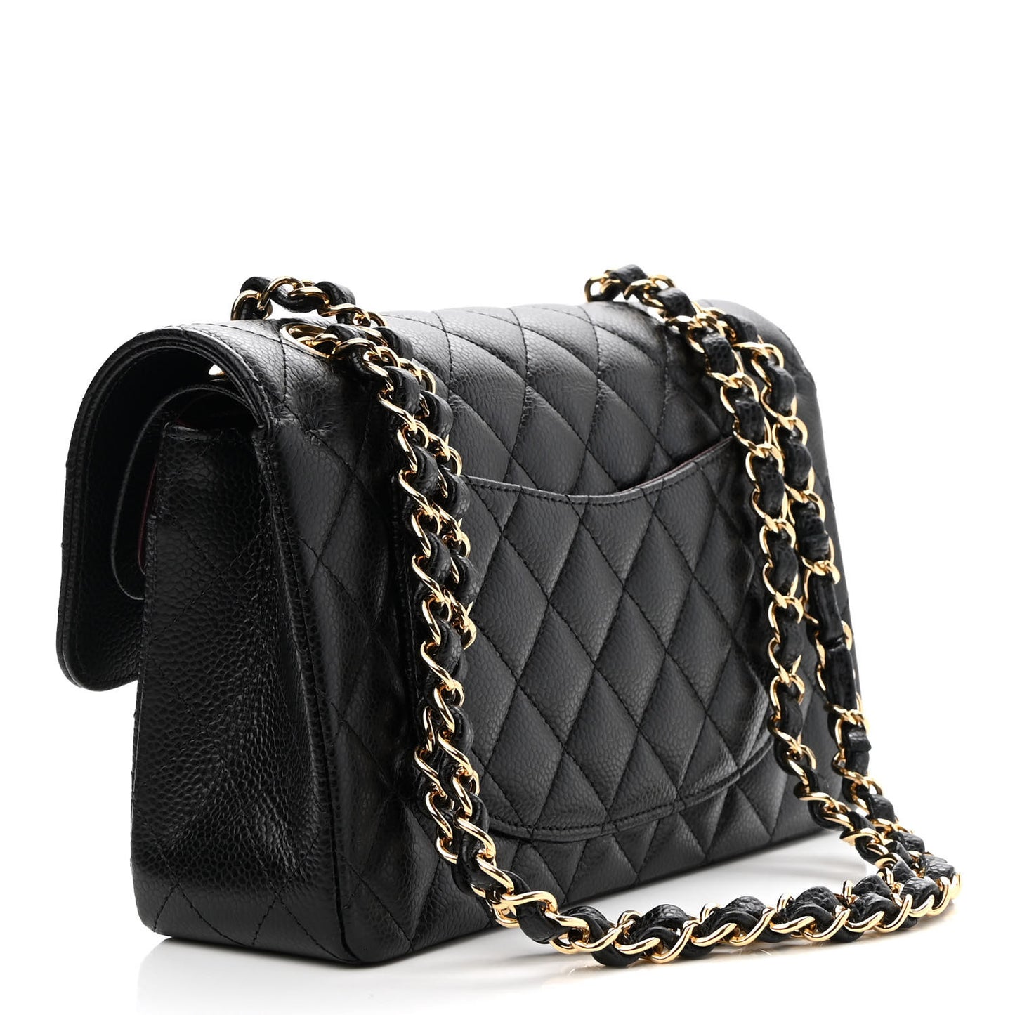 Caviar Quilted Small Double Flap Black