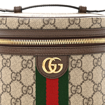 Gucci GG Supreme Monogram Textured Calfskin Web Ophidia Vanity Cosmetic Case Beige Ebony New Acero 8 of 10