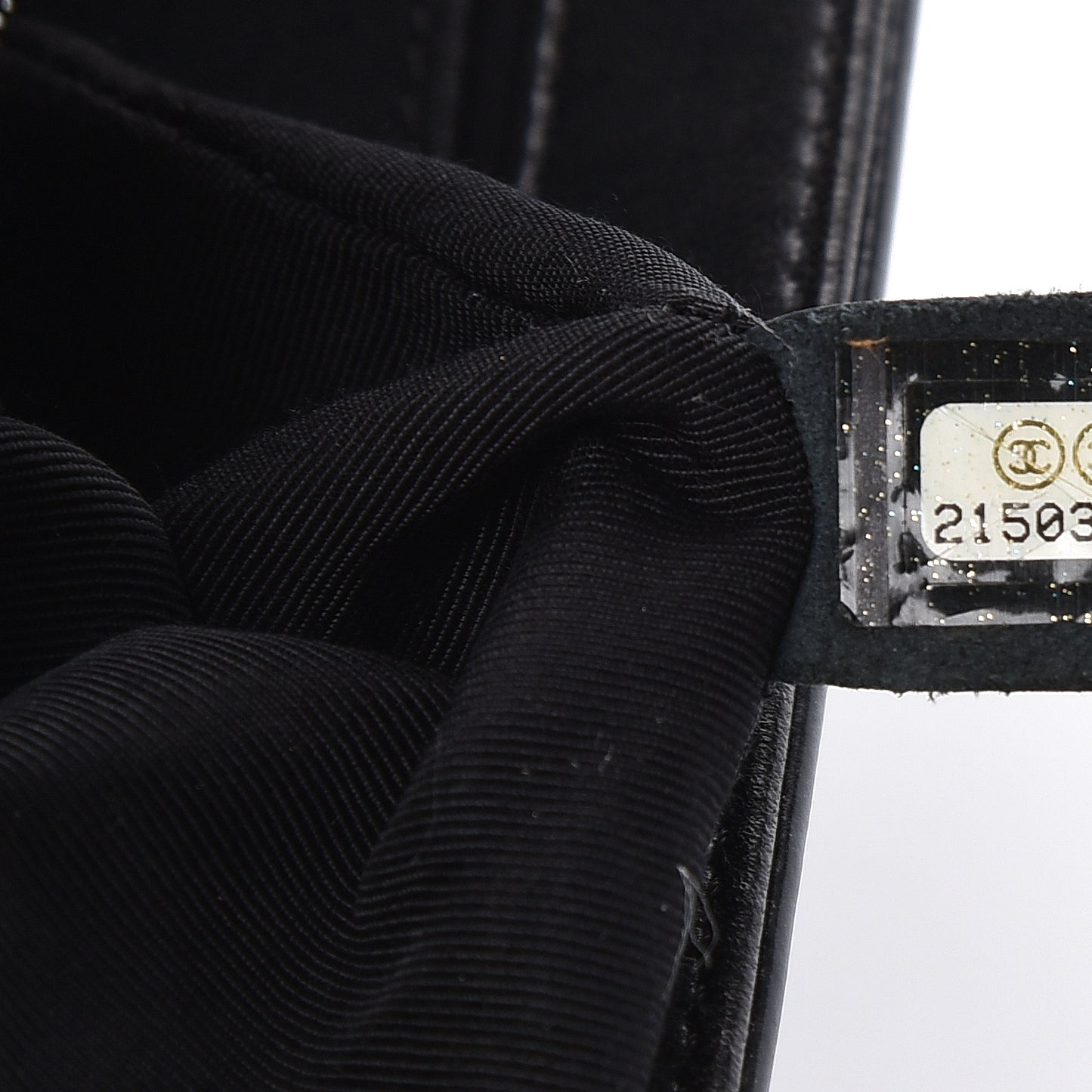 Glazed Calfskin Large Boy Flap Black