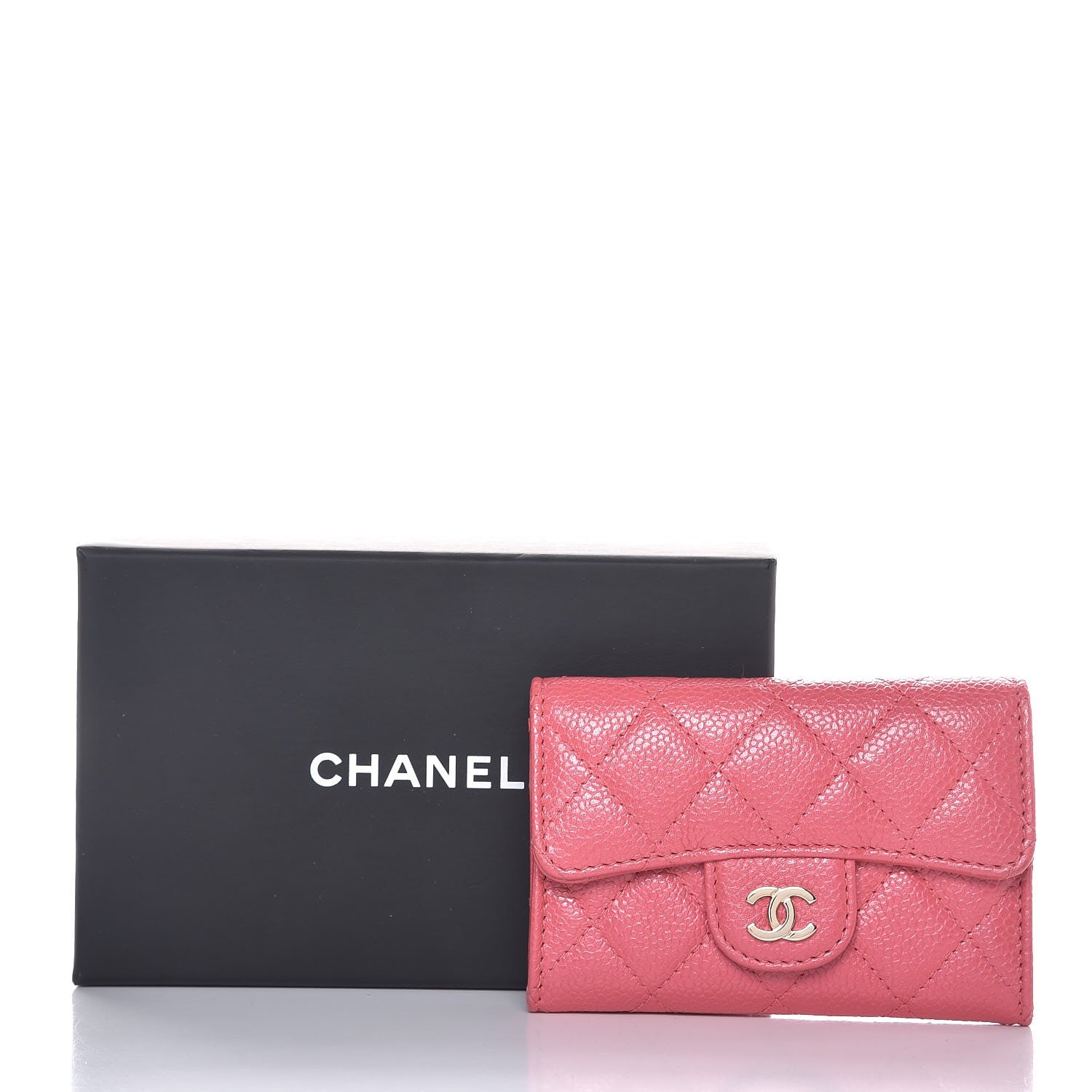 Chanel Caviar Quilted Flap Card Holder Pink 9 of 9