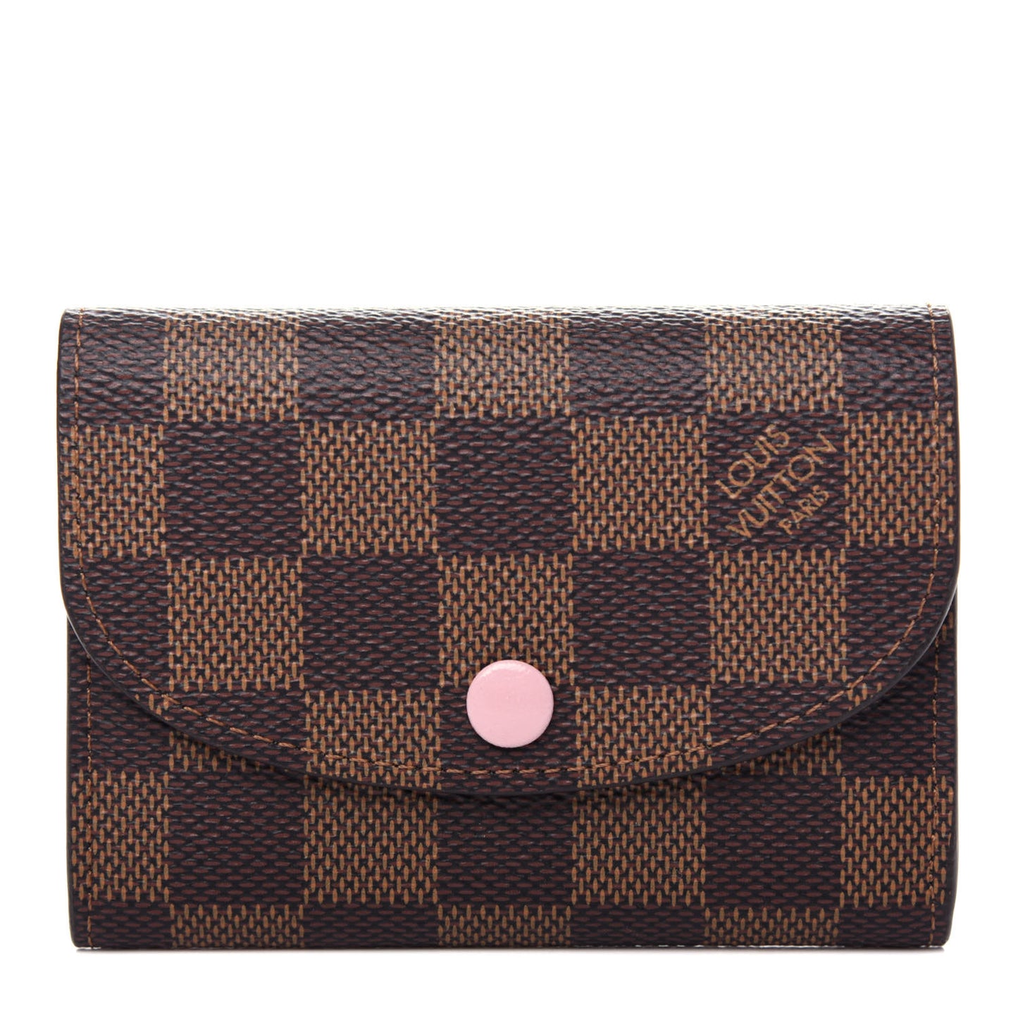 Damier Ebene Rosalie Coin Purse Rose Ballerine