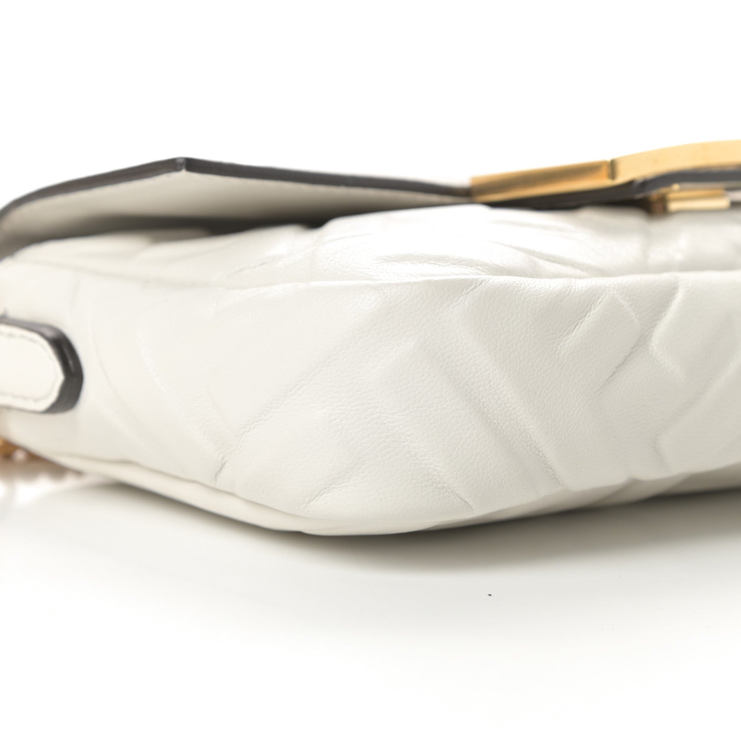 Fendi Nappa FF 1974 Embossed Mini Baguette White 9 of 11