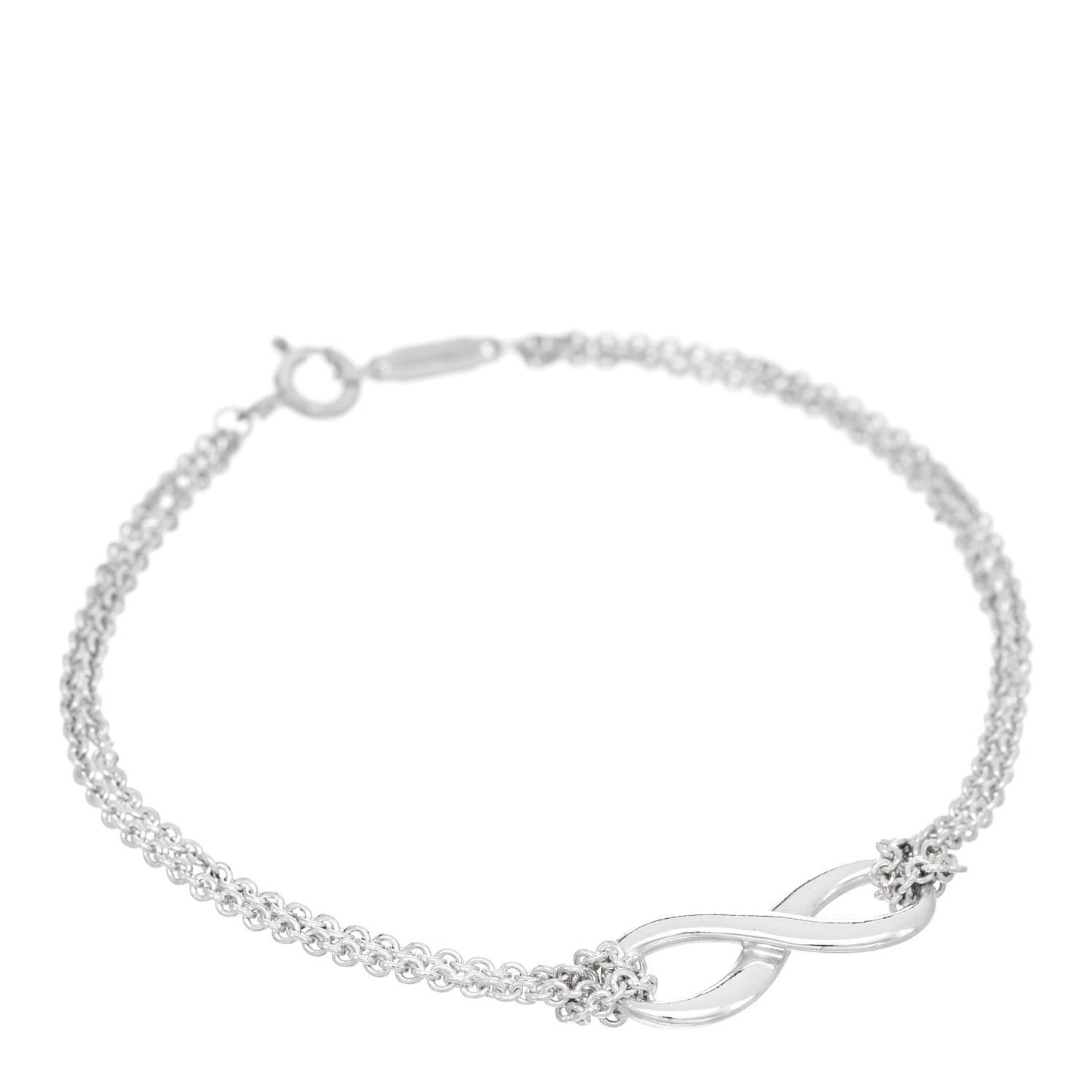 Sterling Silver Infinity Double Chain Bracelet