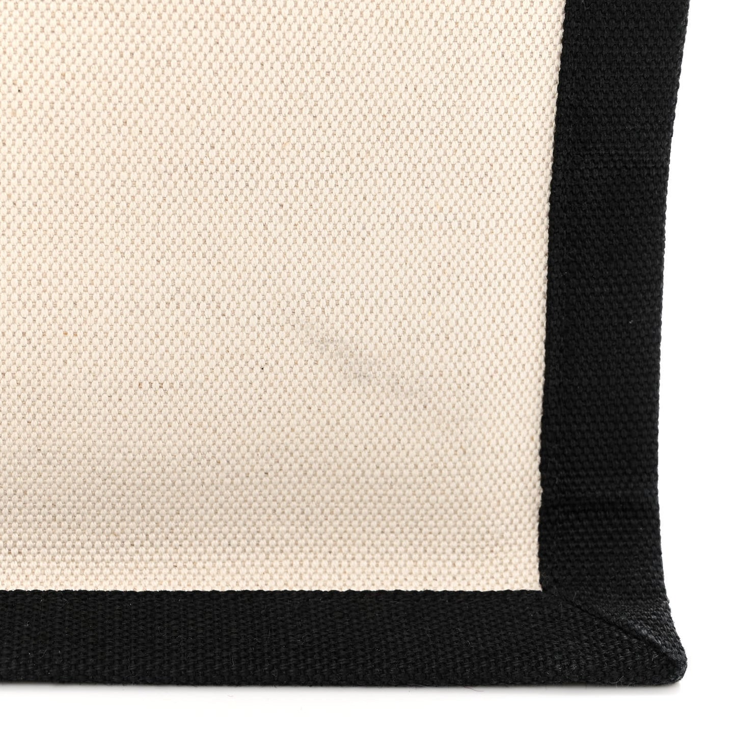 Linen Calfskin Rive Gauche North South Tote White Black