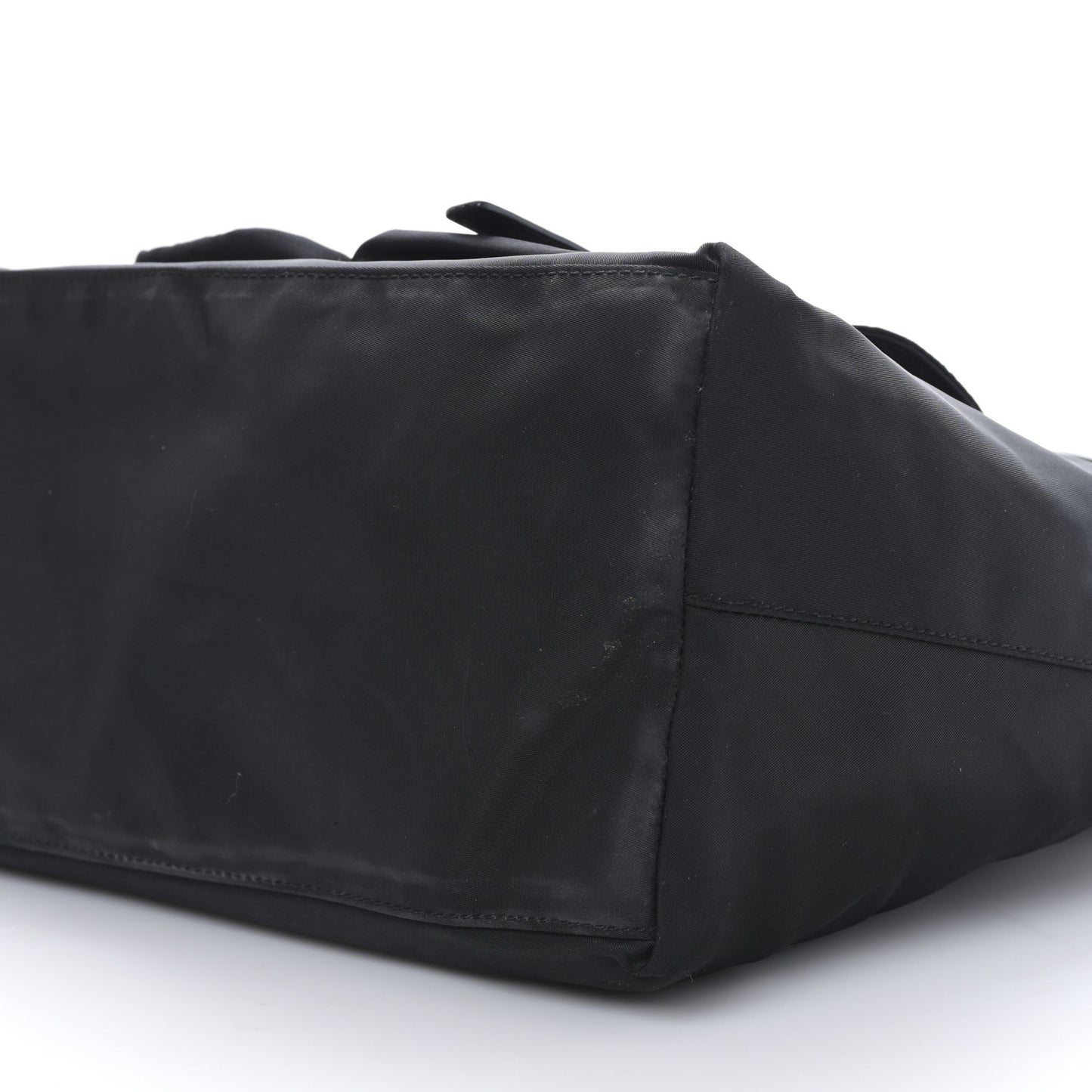 Nylon Front Pockets Tote Black