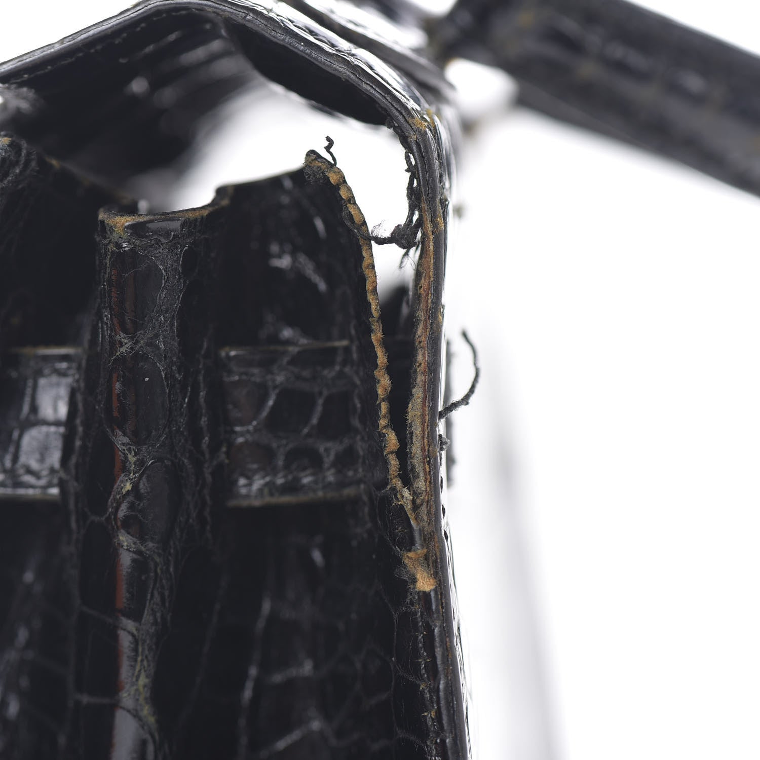 Hermes Shiny Niloticus Crocodile Kelly 28 Black 25 of 34