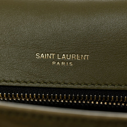 Saint Laurent Suede Monogram Medium Niki Chain Satchel Loden Green 5 of 10