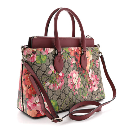 Gucci GG Supreme Monogram Blooms Small Zip Top Tote Beige Multicolor Dry Rose 3 of 15