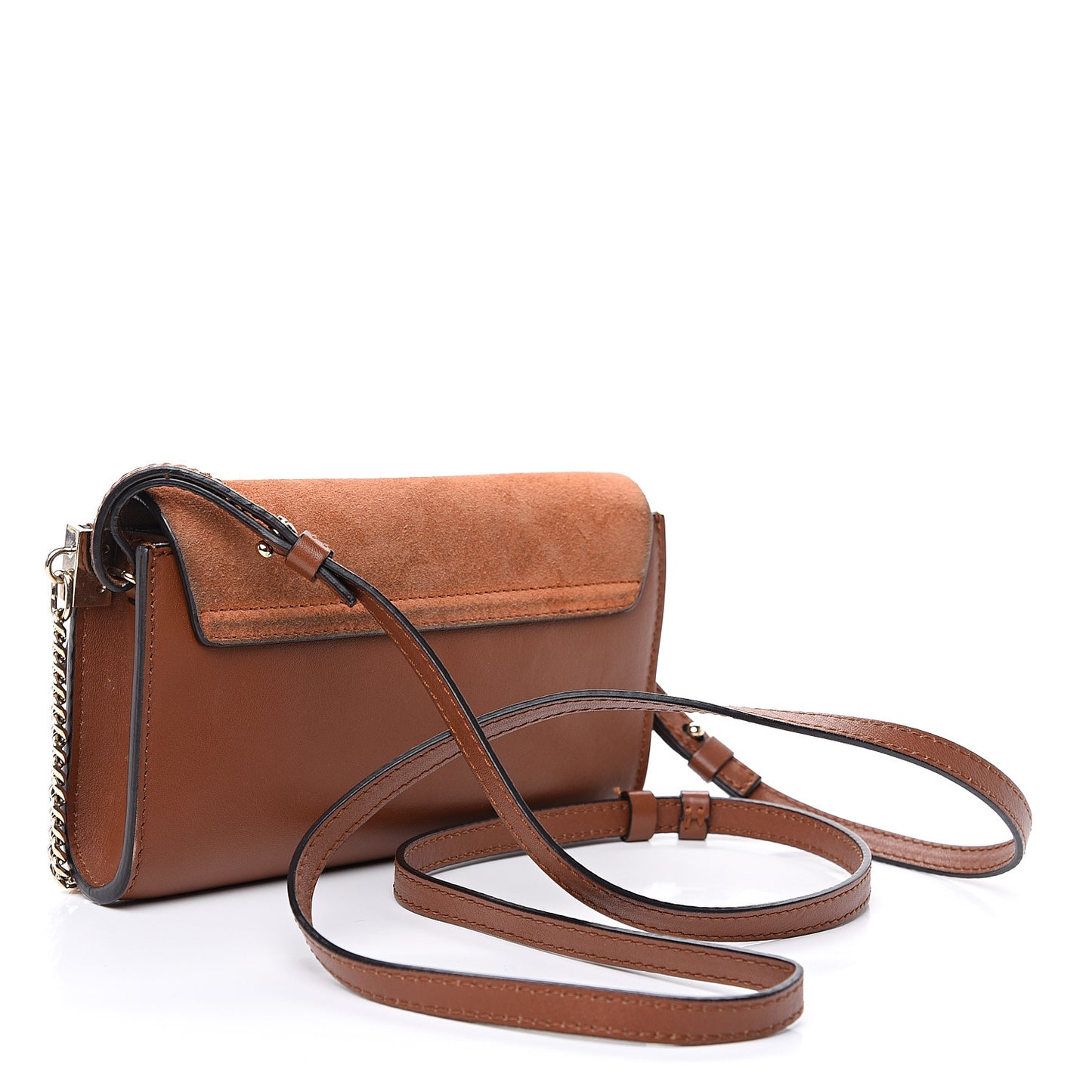Suede Calfskin Mini Faye Shoulder Bag Tobacco