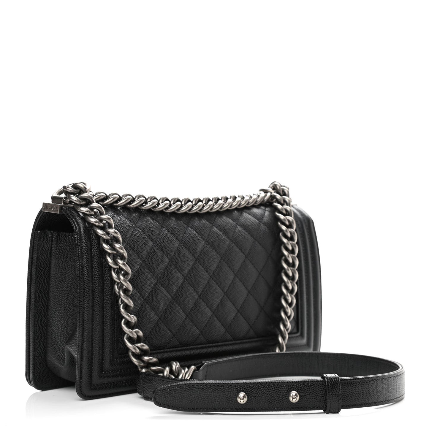 Caviar Quilted Medium Boy Flap Black