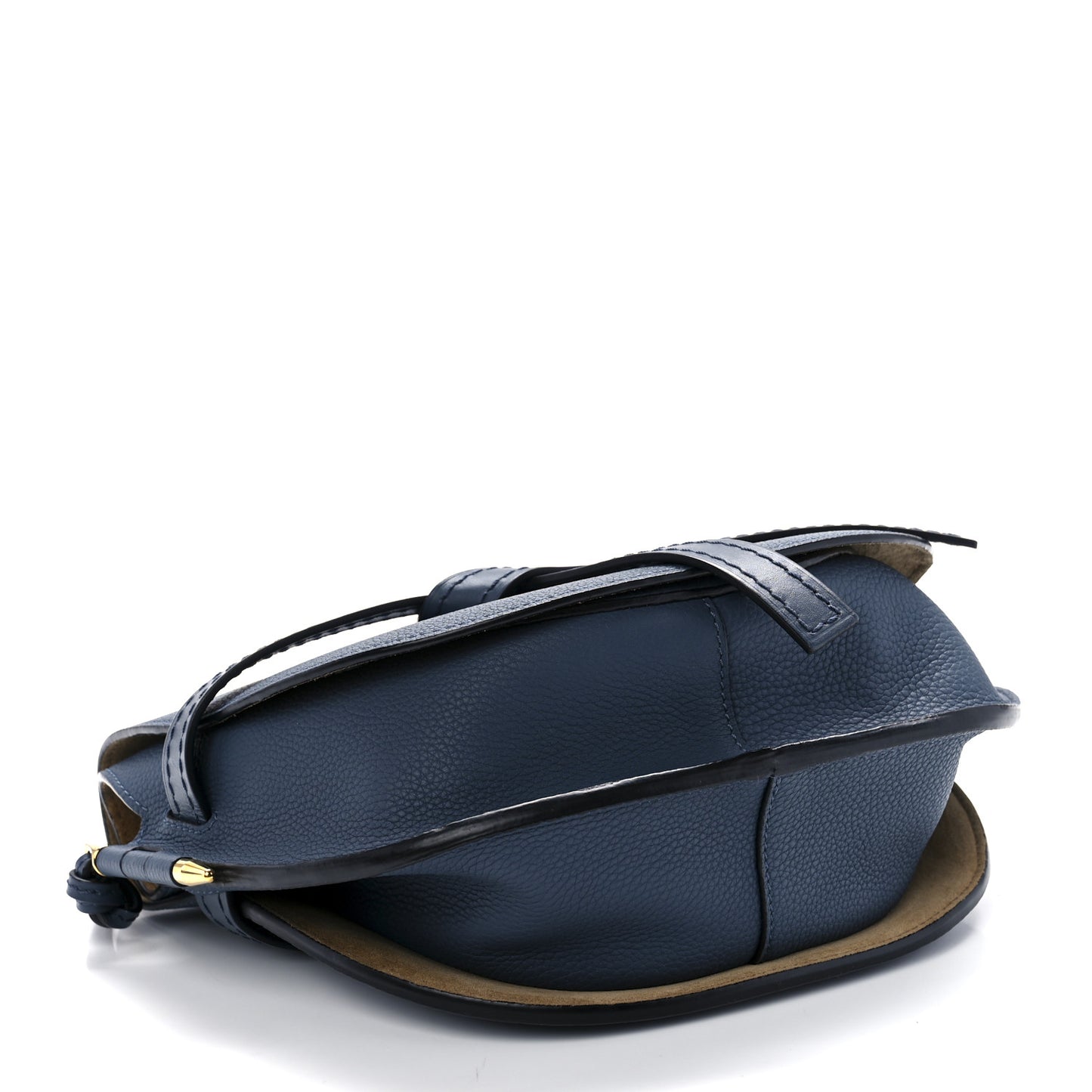 Grained Calfskin Small Gate Crossbody Bag Steel Blue