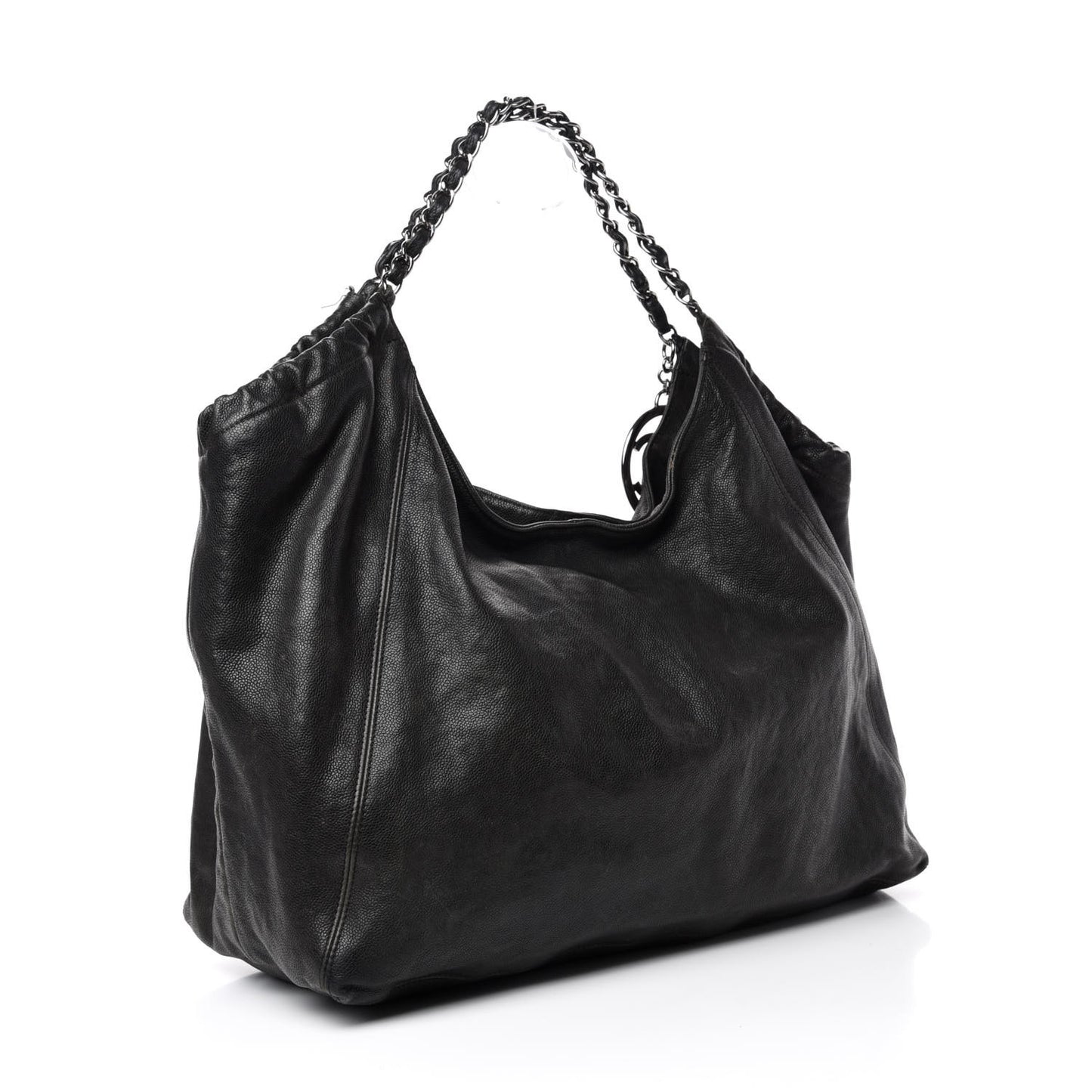 Distressed Caviar XL Coco Cabas Black
