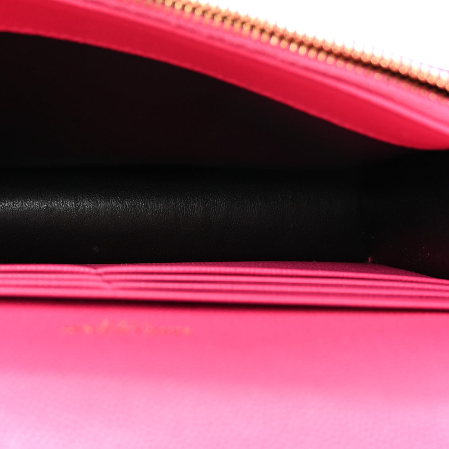Grain De Poudre Matelasse Chevron Monogram Envelope Chain Wallet Fresh Fuchsia