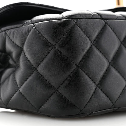 Chanel Lambskin Quilted Small Metal Top Handle Flap Black 9 of 10