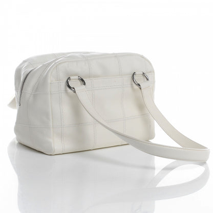 Chanel Leather Square Stitched Bowler White 3 of 7