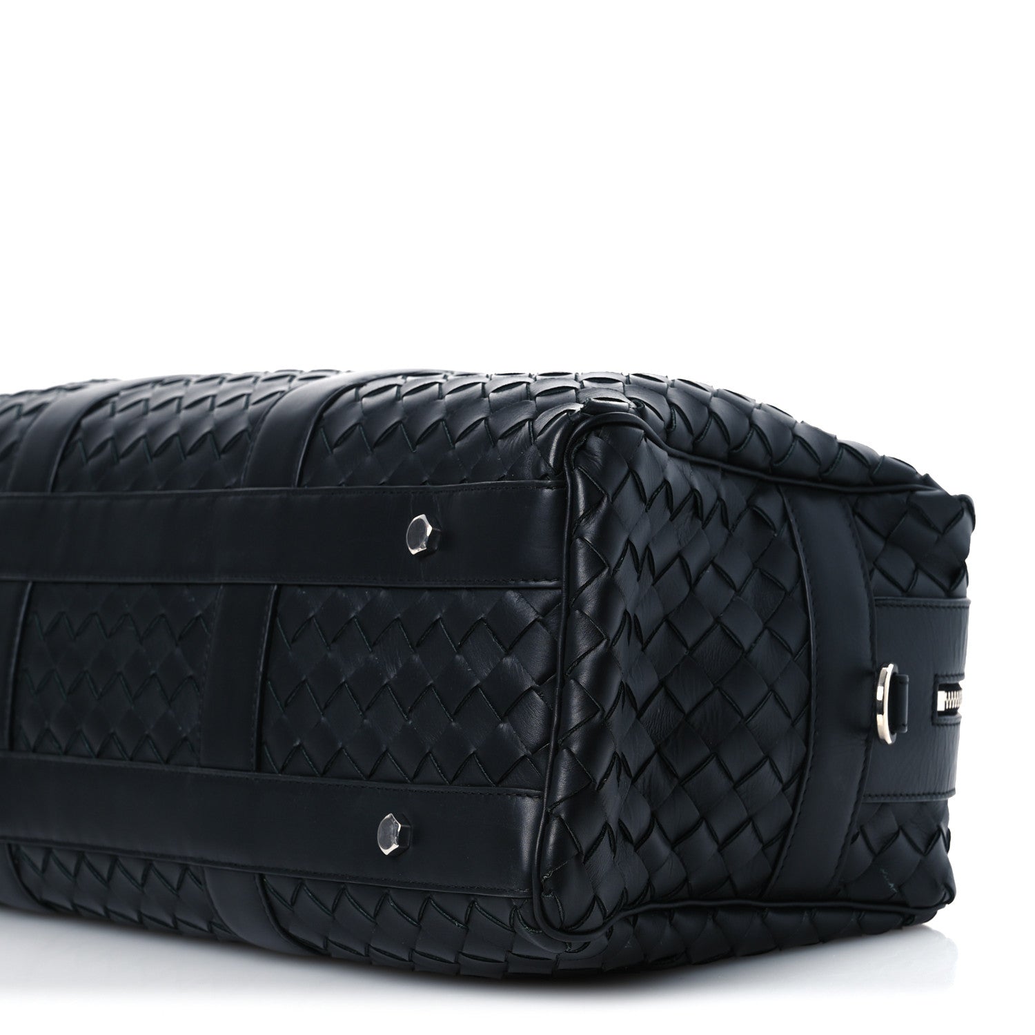 Bottega Veneta Calfskin Intrecciato Hydrology Gym Bag Black 8 of 13