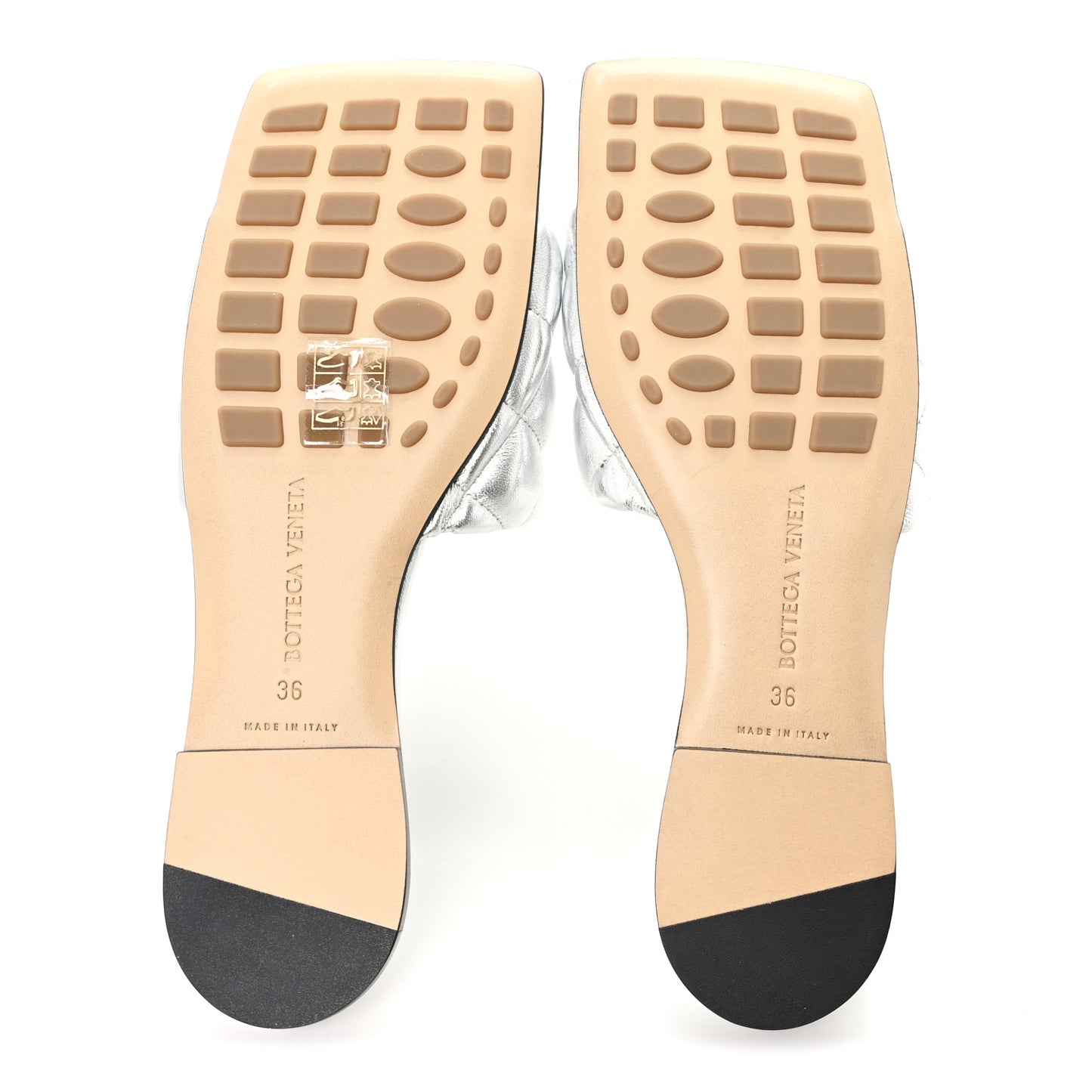 Reflection Matelasse Padded Flat Sandals 36 Silver