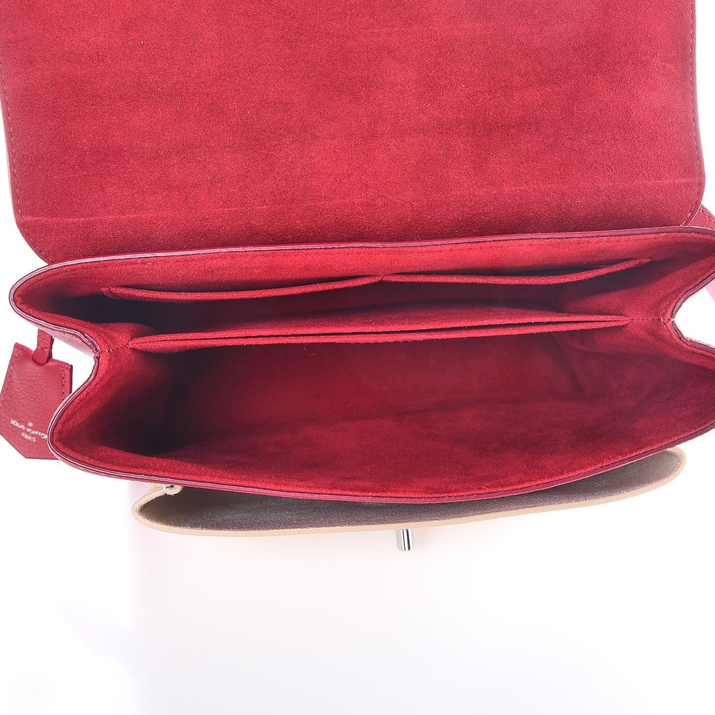 Soft Calfskin My Lockme Top Handle Rose Boudoir Lie de Vin Creme