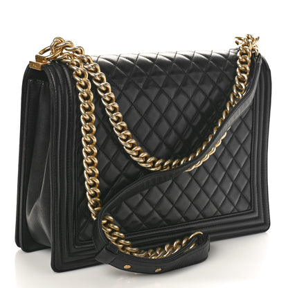 Chanel Lambskin Quilted Large Boy Flap Black 2 of 14