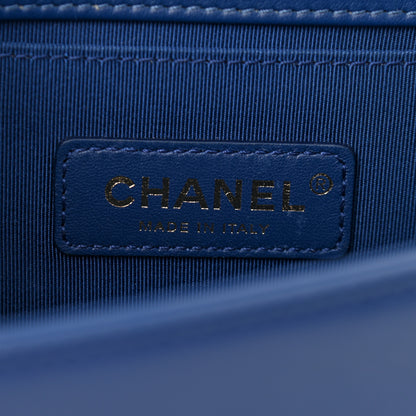 Chanel Calfskin Chevron Quilted Medium Boy Flap Blue 6 of 10