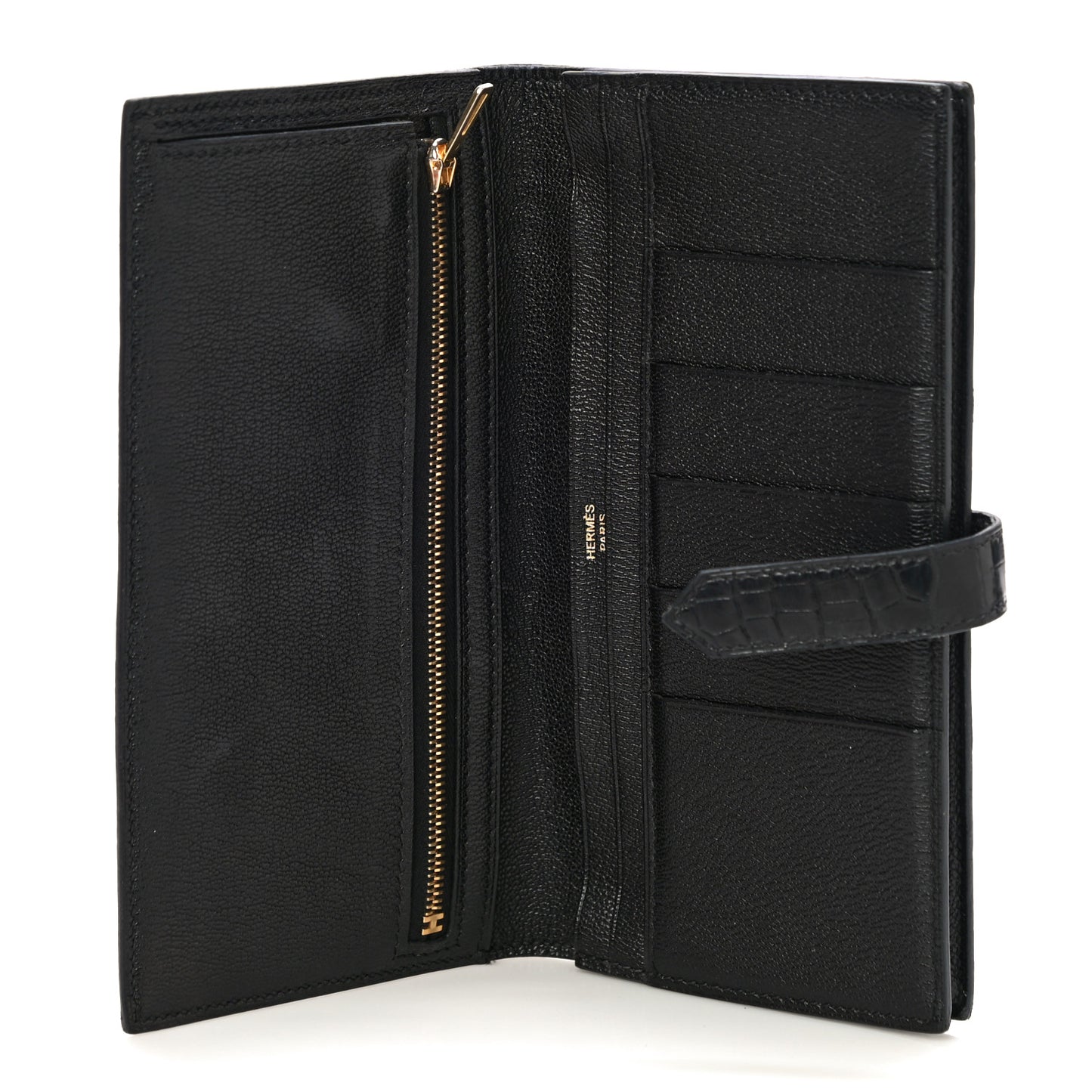 Shiny Alligator Bearn Wallet Black