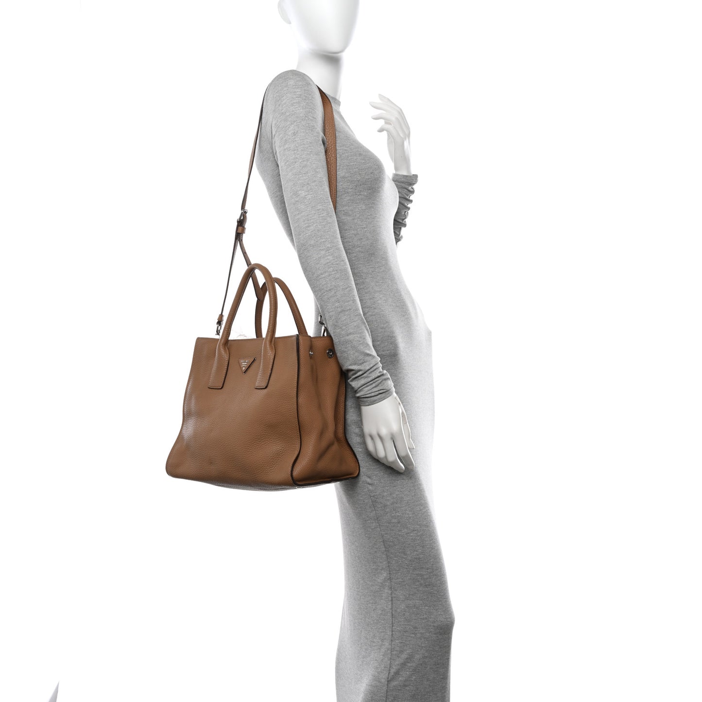 Vitello Daino Shopping Tote Sesamo