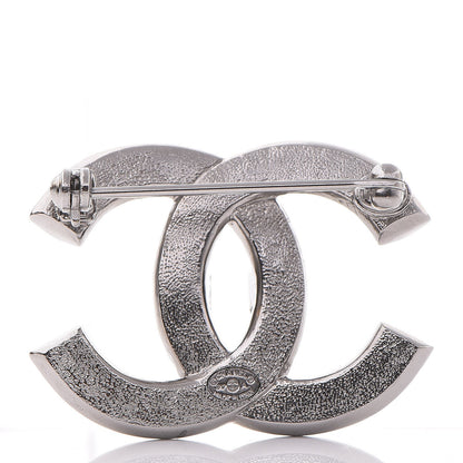 Chanel Baguette Crystal CC Brooch Silver Black 3 of 4