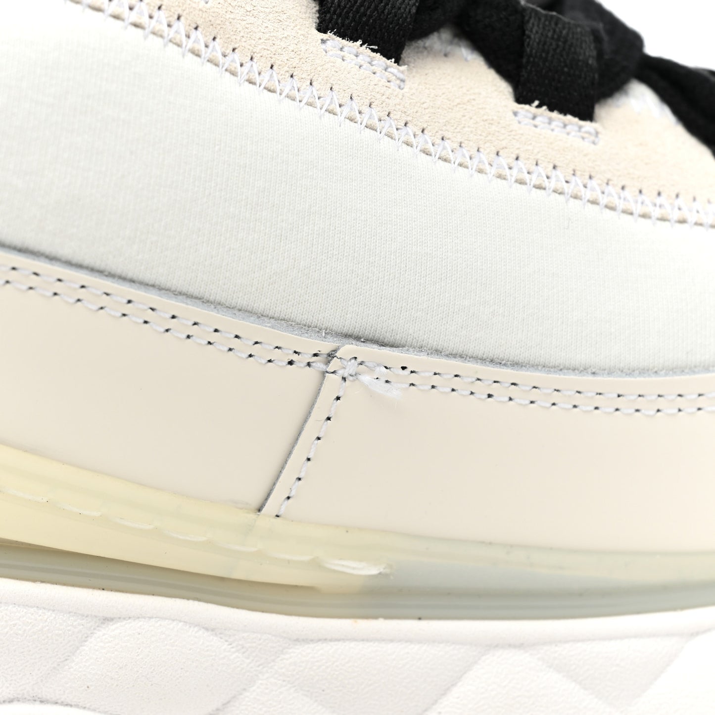 Velvet Calfskin Mixed Fibers Mens CC Sneakers 46 Ivory Black
