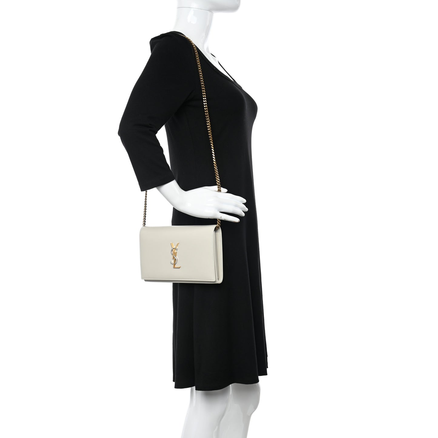 Smooth Calfskin Tri-Metal Cassandre Wallet On Chain WOC Crema Soft