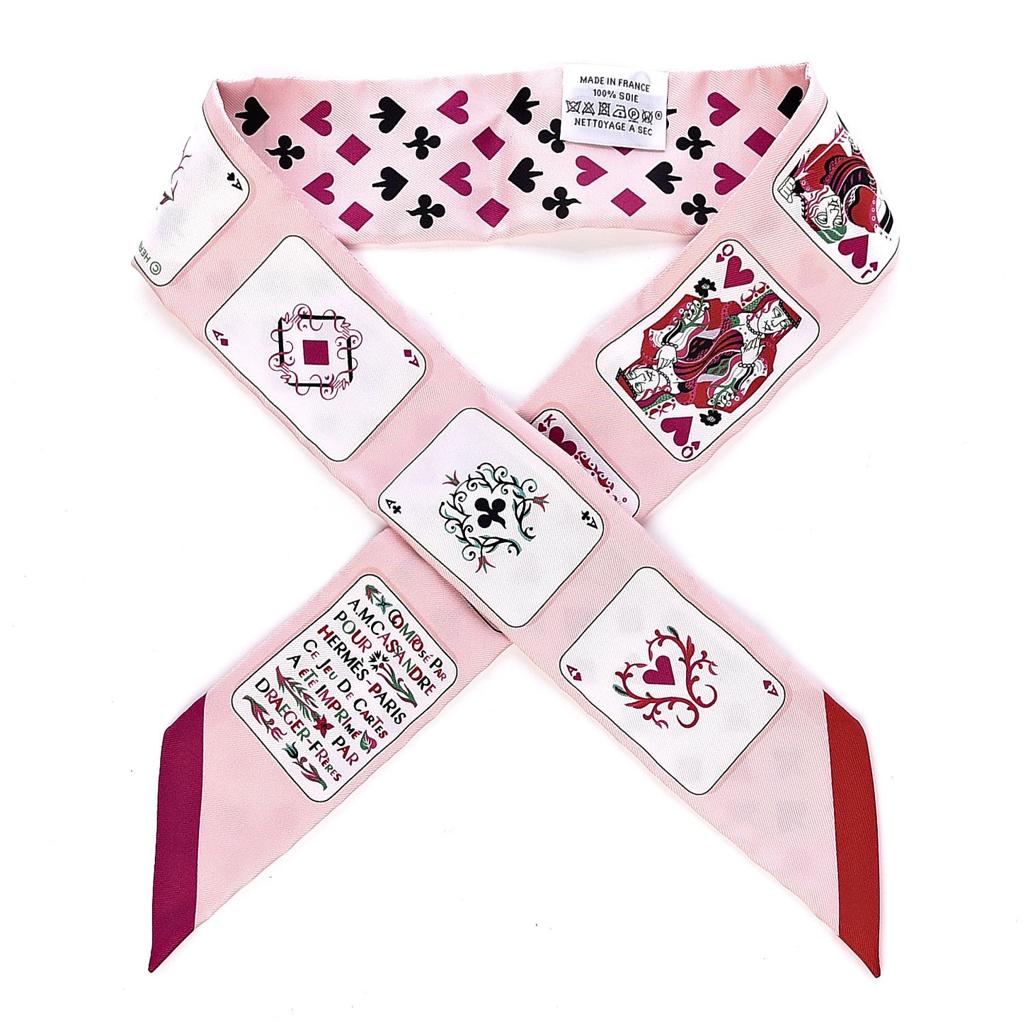 Silk Jeu de Cartes Twilly Rose Nacre Fuchsia Rouge