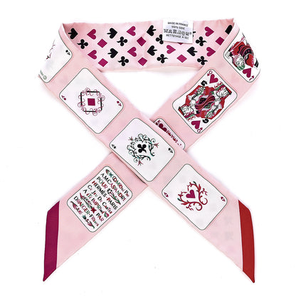 Hermes Silk Jeu de Cartes Twilly Rose Nacre Fuchsia Rouge 1 of 5