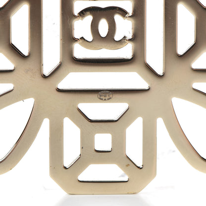 Chanel Crystal CC Brooch Light Gold Pink 4 of 7