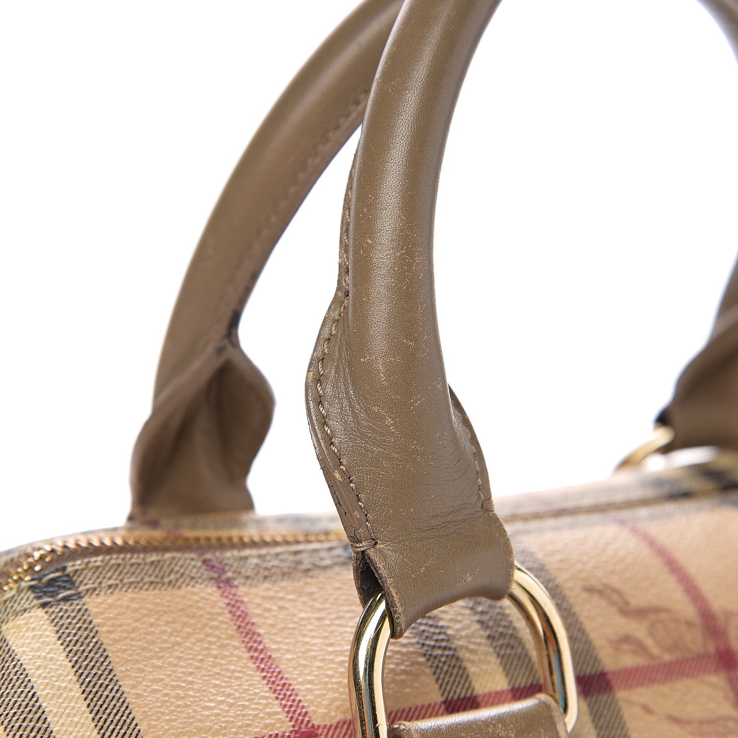 Burberry Haymarket Check Small Chester Bowling Bag Beige 11 of 16