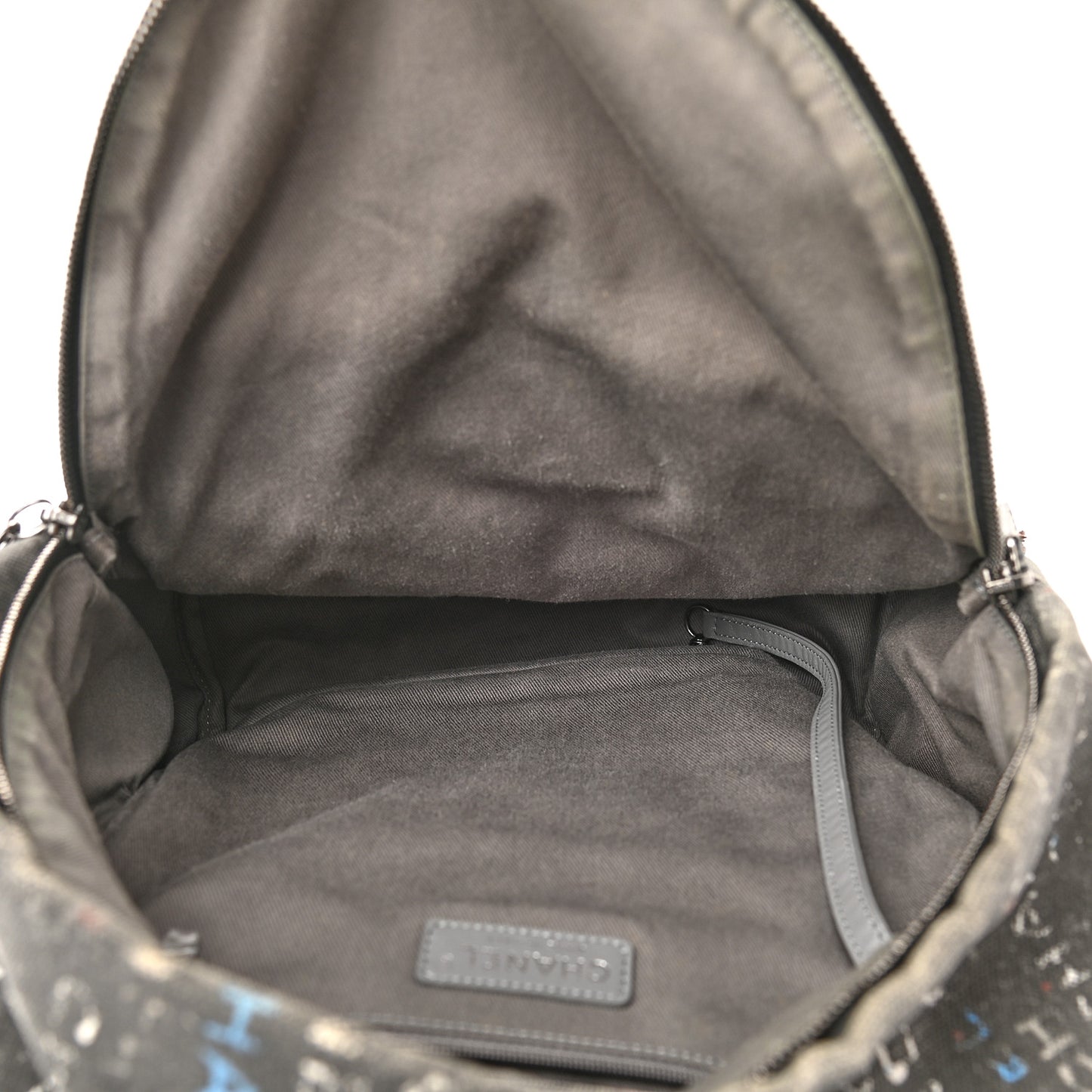 Graffiti Printed Canvas Medium Backpack Black