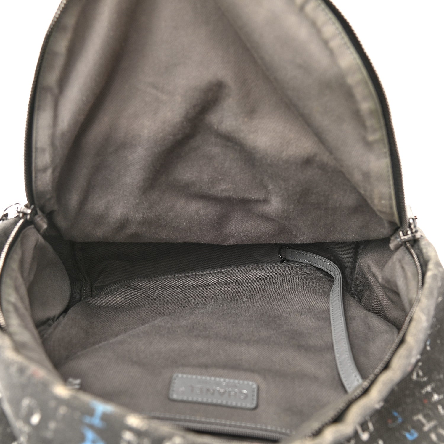 Chanel Graffiti Printed Canvas Medium Backpack Black 5 of 9