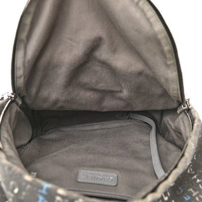 Chanel Graffiti Printed Canvas Medium Backpack Black 5 of 9
