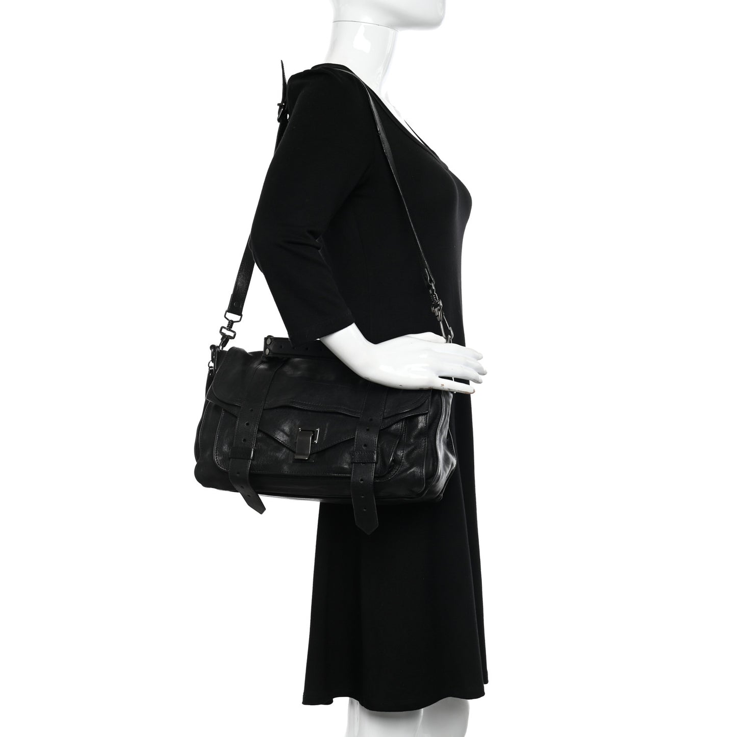Lambskin Medium PS1 Satchel Black