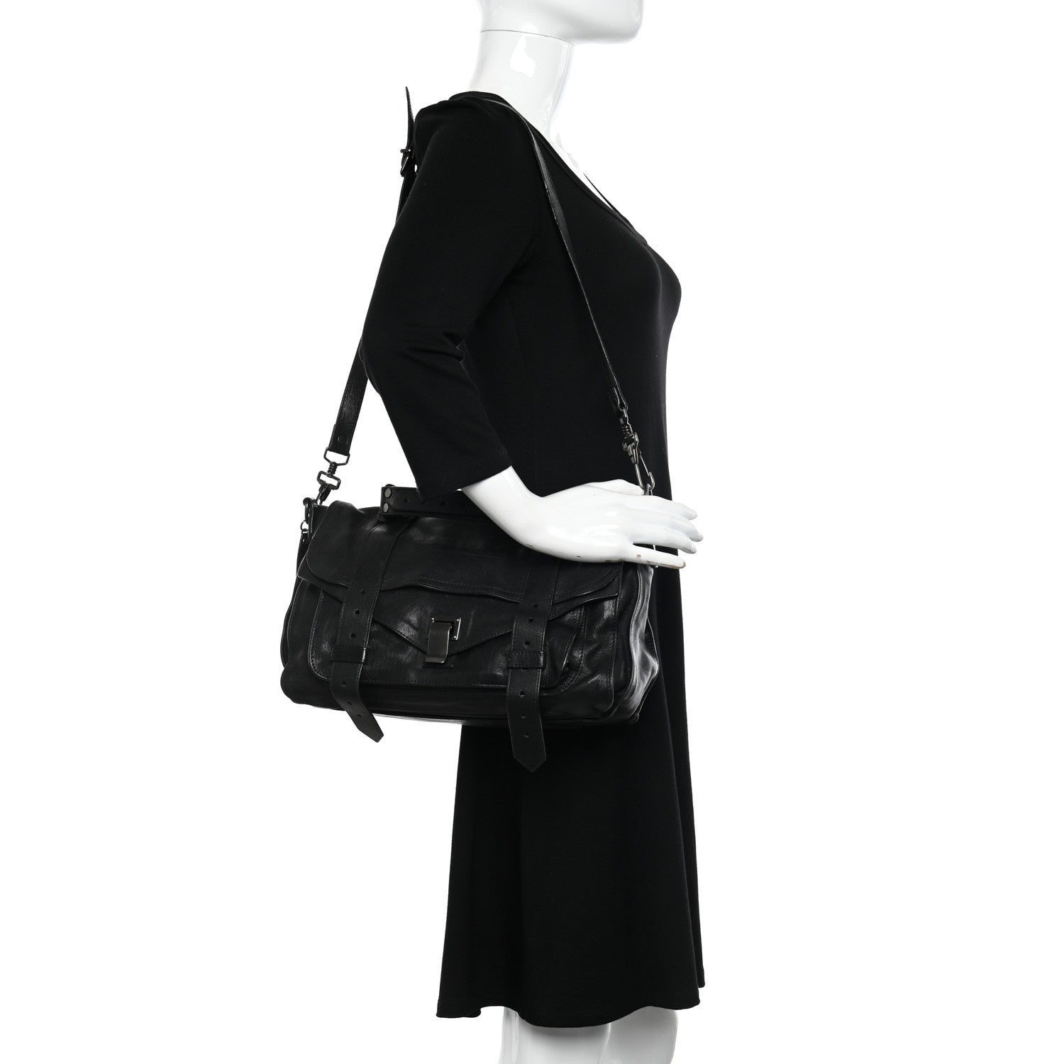 Proenza Schouler Lambskin Medium PS1 Satchel Black 2 of 11