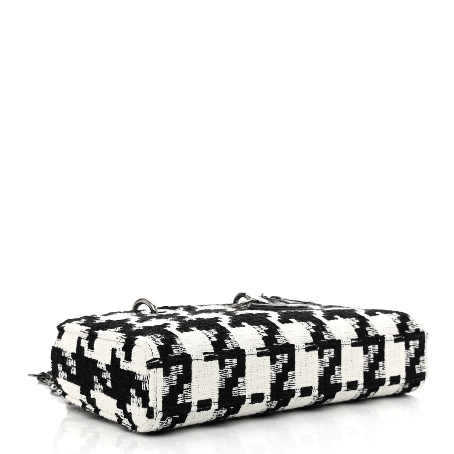 Christian Dior Canvas Macro Houndstooth Lady D-Joy Black White 3 of 11