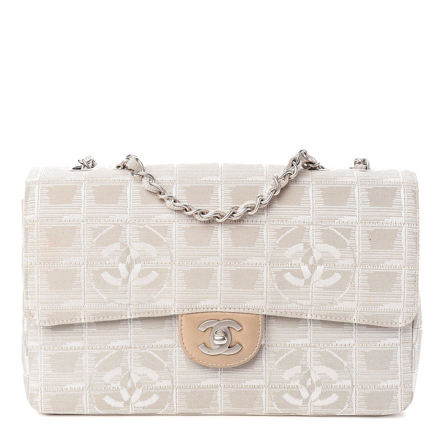 Chanel Nylon Medium Travel Flap Light Beige 1 of 15