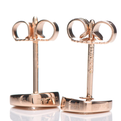 Tiffany 18K Rose Gold Diamond Paloma Picasso Modern Heart Earrings 3 of 4