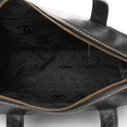 Chanel Calfskin Contrast Stitch Surpique Bowler Dark Brown 7 of 17