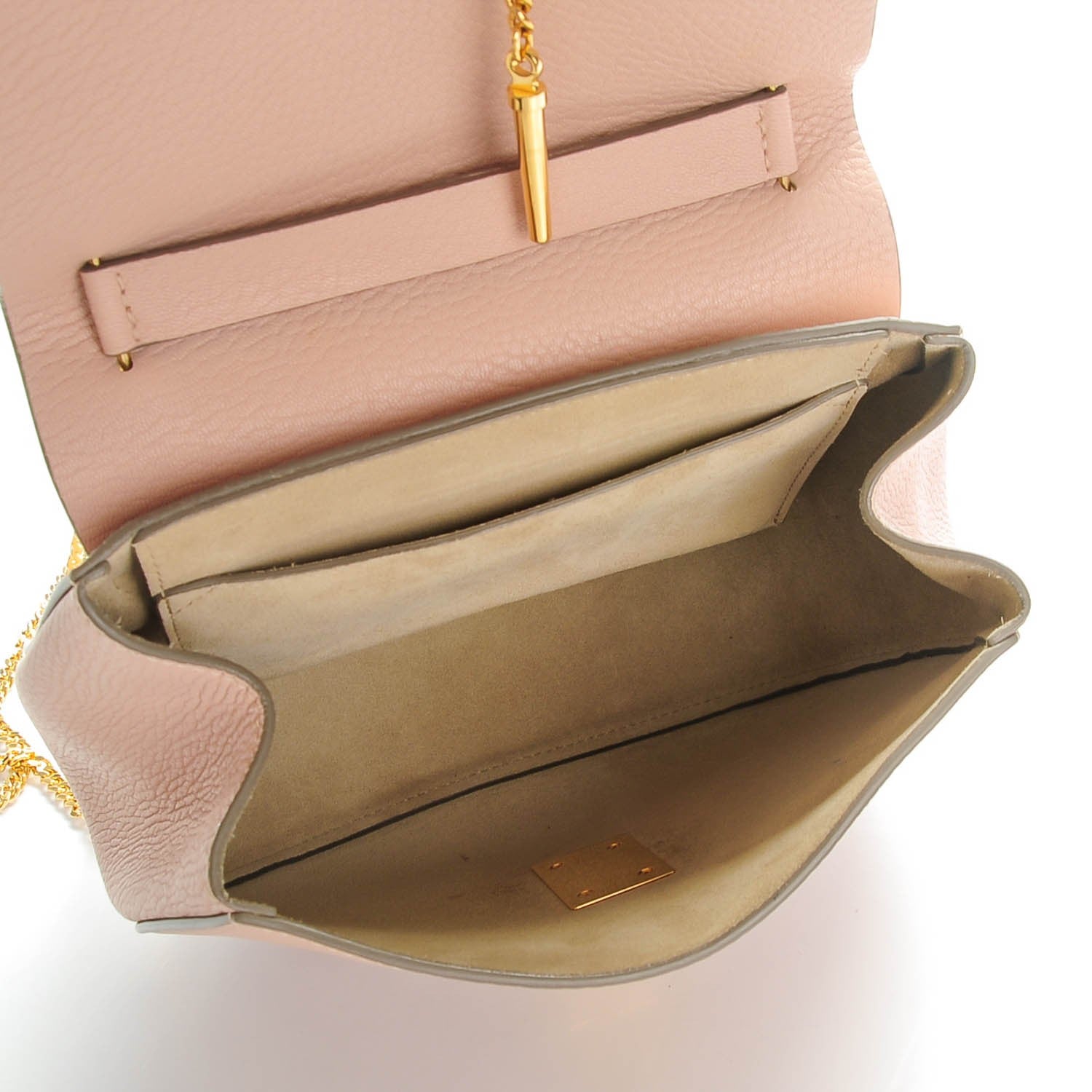 Chloe Grained Lambskin Drew Shoulder Bag Cement Pink 6 of 8