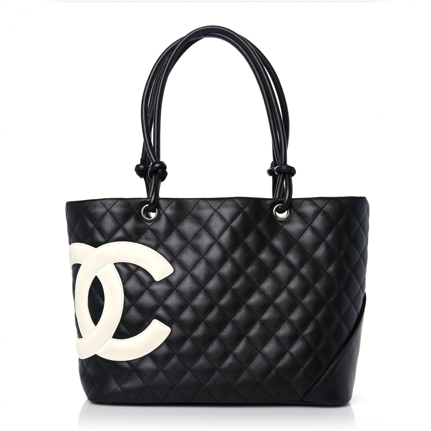 Chanel Calfskin Quilted Large Cambon Tote Black White 1 of 21