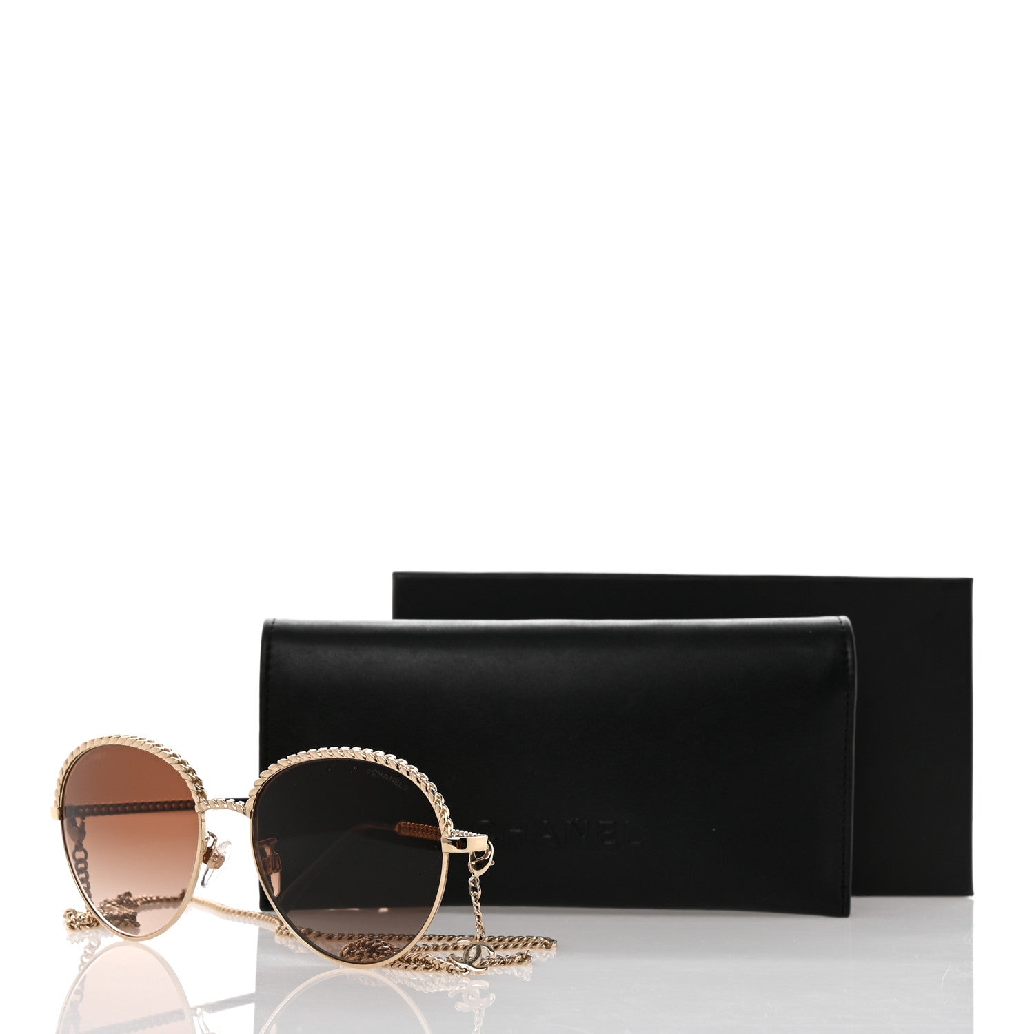Chanel Metal Chain Pantos Sunglasses 4242 Gold Brown 8 of 8