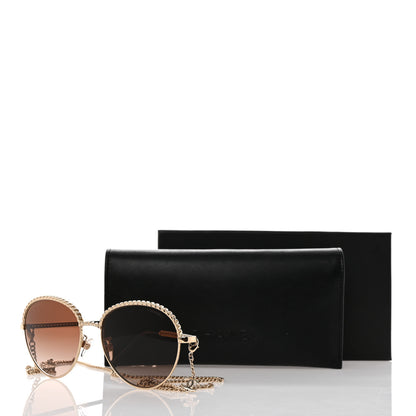 Chanel Metal Chain Pantos Sunglasses 4242 Gold Brown 8 of 8