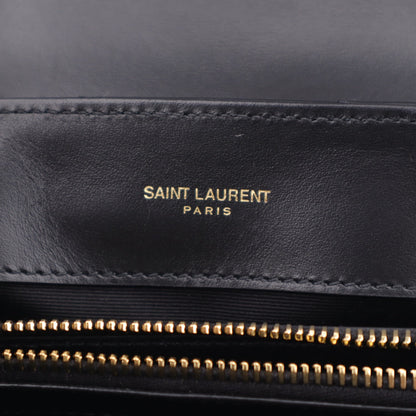 Saint Laurent Calfskin Y Quilted Monogram Small Loulou Chain Satchel Black 6 of 11