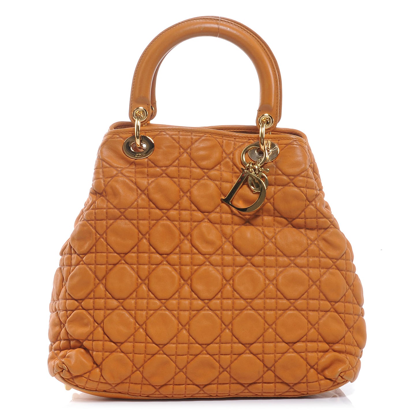 Lambskin Cannage Soft Lady Dior Tote Orange