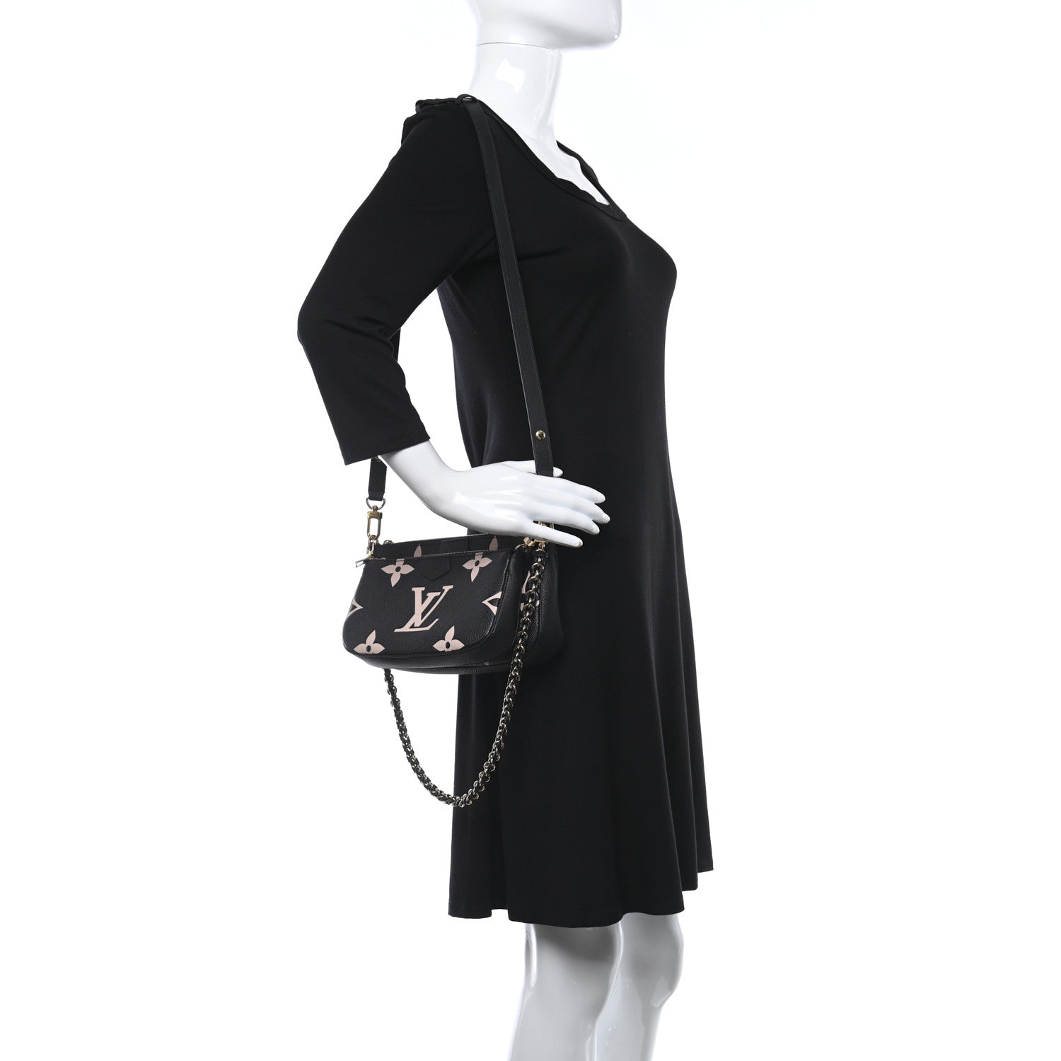 Louis Vuitton Empreinte Monogram Giant Multi Pochette Accessories Large Pochette Black Beige 2 of 8