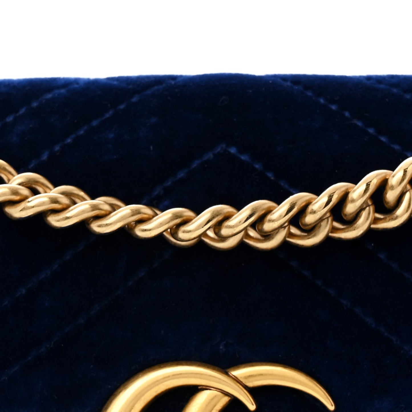 Velvet Matelasse Mini GG Marmont Shoulder Bag Cobalt Blue
